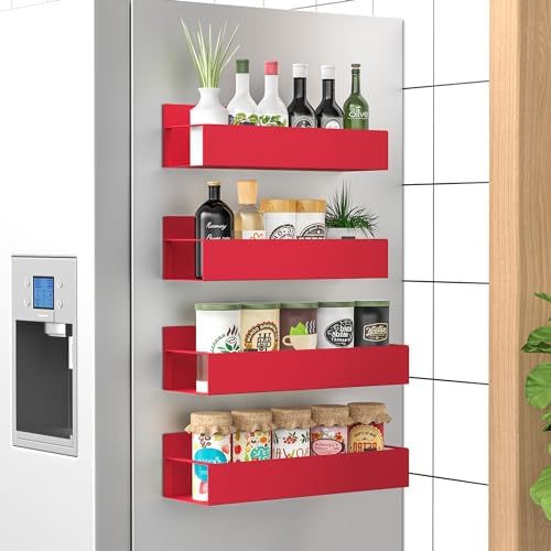 HuggieGems 4 Pack Magnetic Spice Storage Rack Organizer by HuggieGems
