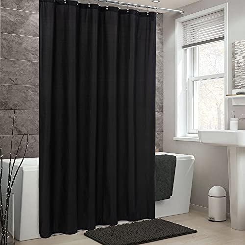 ALYVIA SPRING 54x78 Stall Waterproof Fabric Shower Curtain or Liner Black - Image 6