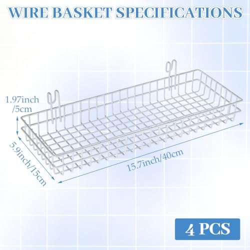 4 Pcs Grid Wall Baskets - Image 2
