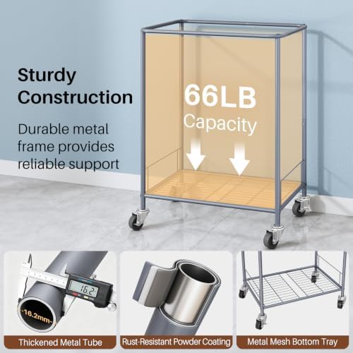 170L Large Laundry Basket with Wheels, Rolling Laundry Hamper Easy Access - Image 6