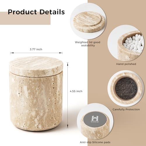 Travertine Qtip Holder Dispenser - Image 3