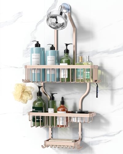 YASONIC Never Rust Shower Caddy Hanging, Aluminum Shower Racks by YASONIC