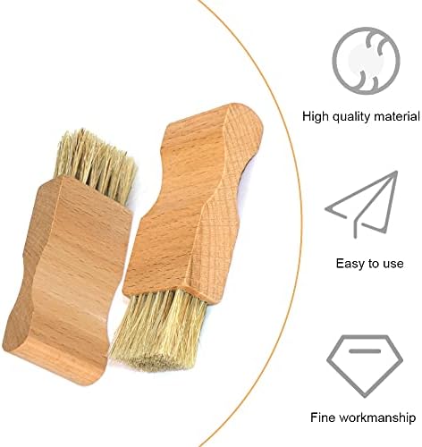 2 Pcs Shoe Polish Applicator Brushes Small Shoe Cleaning Brushes Wooden Handle - Image 3