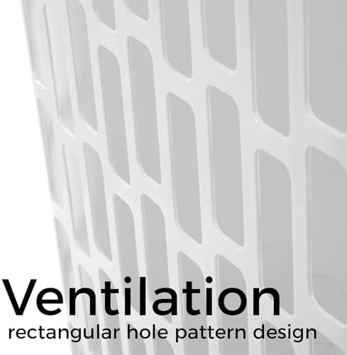 Large Plastic Laundry Hamper, Slim Rectangular, Ventilated, 63 Liter, - Image 5