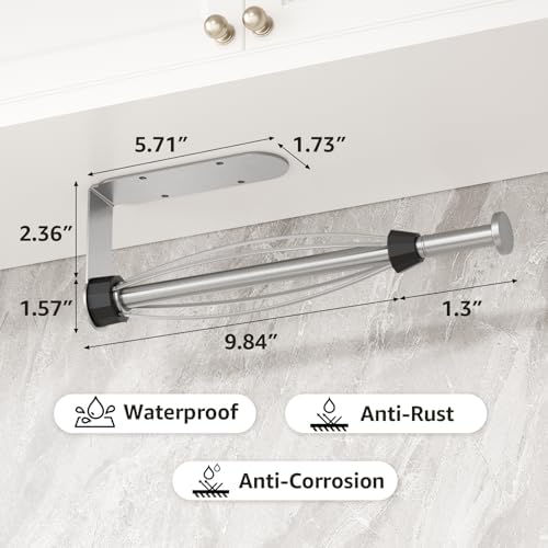 Mbillion Brushed Silver Ratchet Mechanism Paper Towel Holder - Image 2
