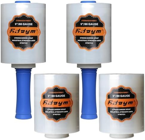 Plastic Stretch/Shrink Wrap for Moving, 4 Rolls by Adaym