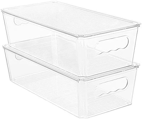Vtopmart 2pcs Clear Stackable Storage Bins by Vtopmart