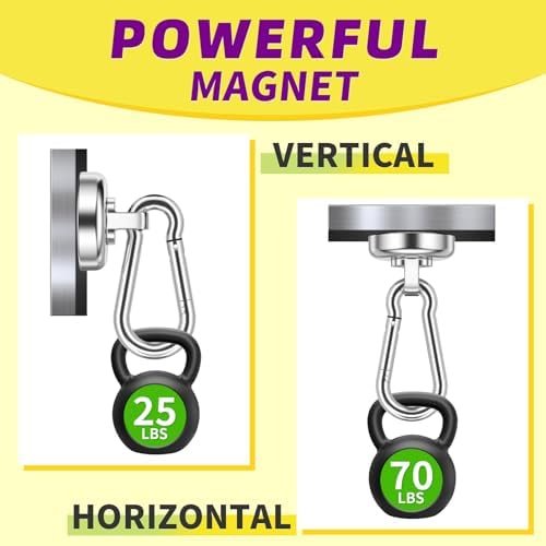 Magnetic Hooks for Cruise Cabins, 70 lbs Magnets Silver, 10 Pack - Image 3