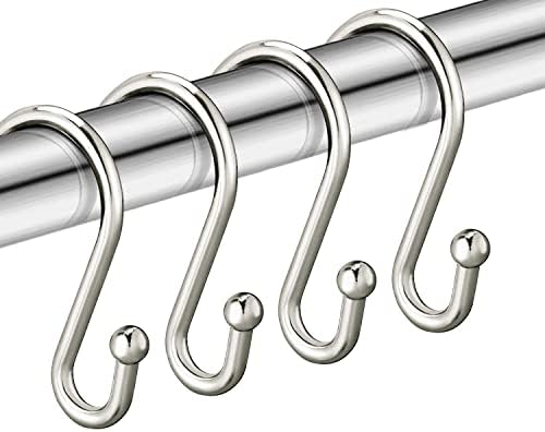 Nickel Shower Curtain Hooks, Rust Proof Shower Curtain Rings by CHICTIE
