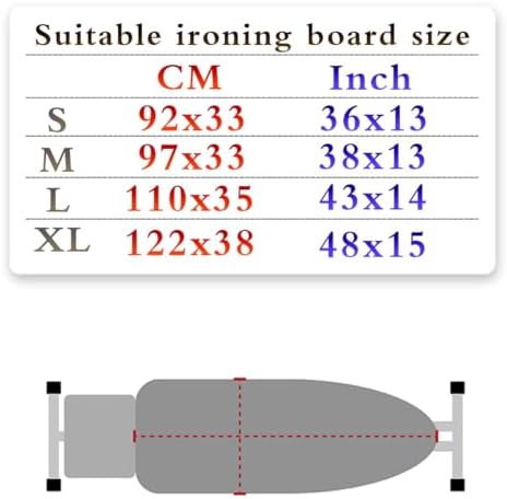 36"x13" 38"x13" 43"x14" 48"x15", Ironing Board Covers, Iron Board Replacement - Image 3