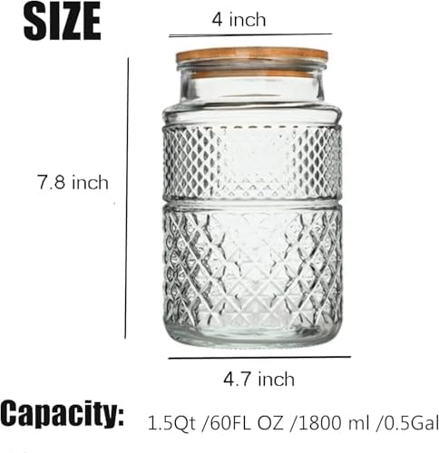 60 FL OZ/0.5 Gal Vintage Glass Storage Jar - Image 2
