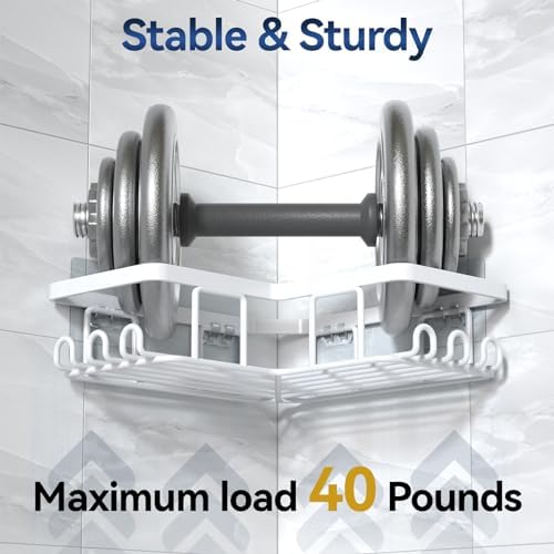 YASONIC Corner Adhesive Shower Caddy, - Image 2