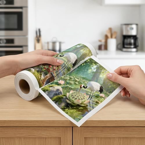 Printed Kitchen Cleaning Cloth Roll, Thick Absorbent Hand-Tear Lazy Cloth - Image 6