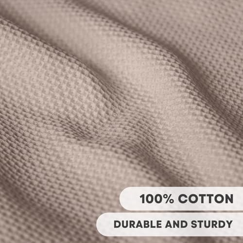 Artoid Mode 100% Cotton Brown Waffle Weave Kitchen Dish Cloths, 12x12 Inch - Image 2