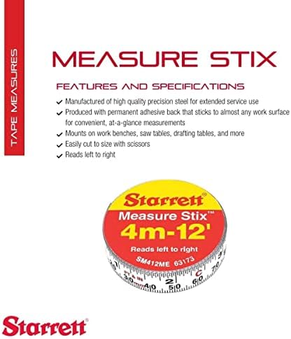 Starrett Tape Measure Stix, 1/2" x 144", S12 Style - Image 2