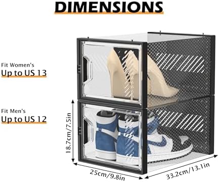 SIMPDIY XL Clear Shoe Storage Boxes, Stackable Shoe Organizer - Image 3