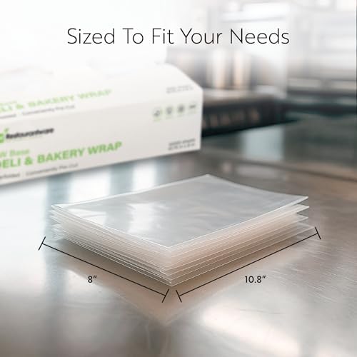 Restaurantware Plastic Food Wraps 1000 Pack of 10.75" x 8" Pre-Cut Clear - Image 2