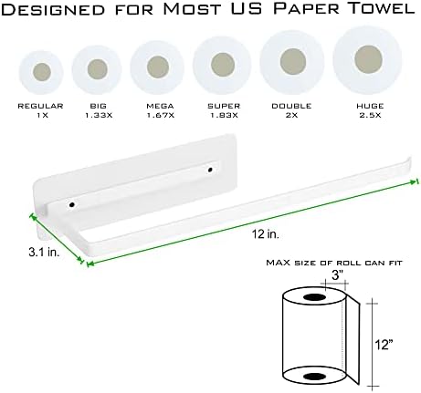 Magnetic Paper Towel Holder, Heavy Duty Strong Magnet Backing, 12” x 3” - Image 2