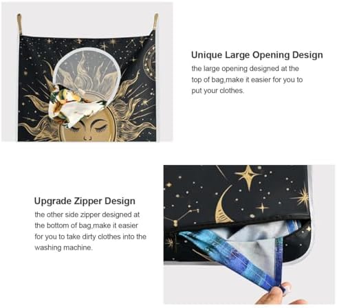 2PCS Hanging Laundry Hamper Bag Over the Door Laundry Hamper Wall Hamper Large - Image 4