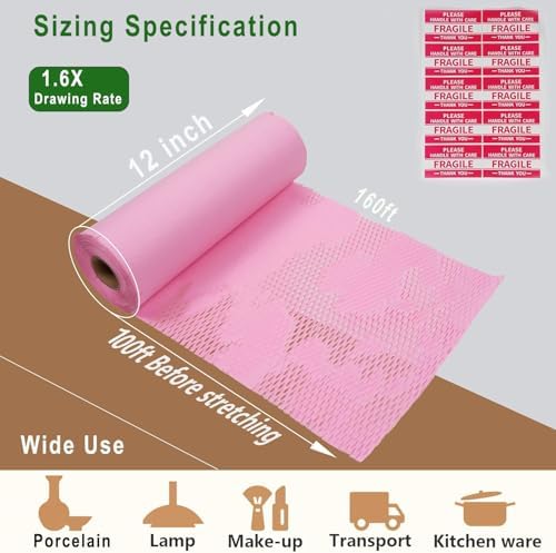 Honeycomb Packing Paper, Recyclable Moving Supplies Bubble Packing Wrap - Image 2