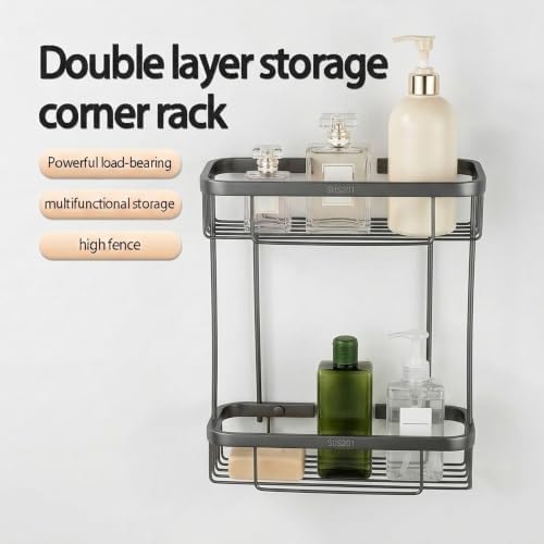 Corner Shower Caddy, 201 Stainless Steel Bathroom Shelf Organizer, Wall Mounted - Image 5
