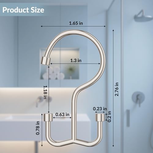 24 Pcs Shower Curtain Hooks, OEH Shower Curtain Rings, Durable Shower Curtain - Image 2