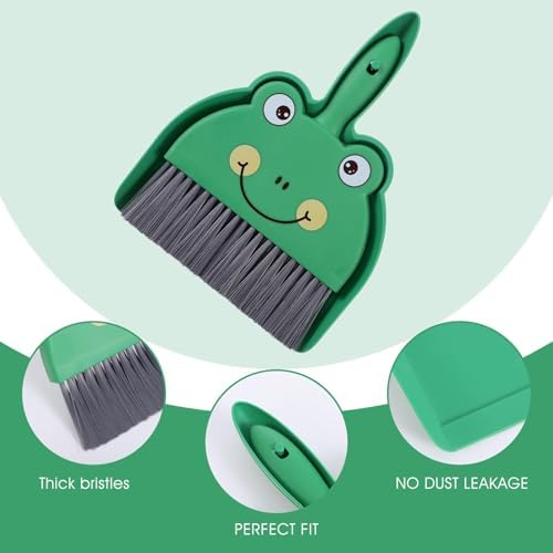 Upgrade Small White Broom and Dustpan Set, Hand Dustpan and Brush Set, Cute - Image 3