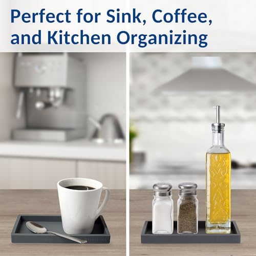 Spacewiser Countertop & Vanity Silicone Tray – 2 PC Small 7.7" Soap Tray - Image 6