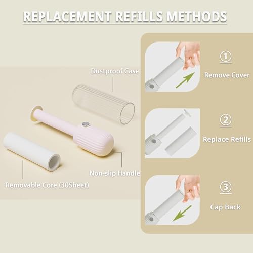 Compact Lint Remover with 150 Sheets, 1 Roller & 4 Refills - Image 3