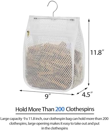 Mesh Clothespin Bag for Clothesline Outdoor, Clothes pin Bag - Image 3