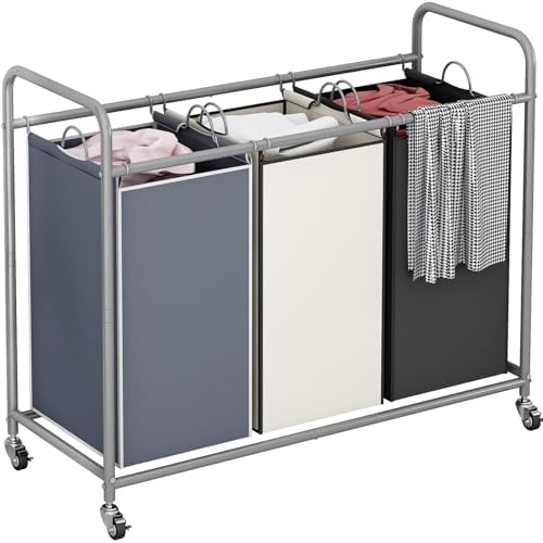 LINZINAR 3 Bags Laundry Hamper Assorted Laundry Basket 135L Laundry Sorter by LINZINAR