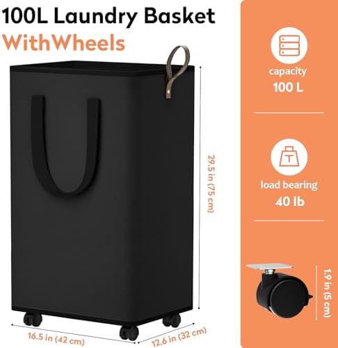 SpaceTrove Rolling Laundry Basket - Image 2