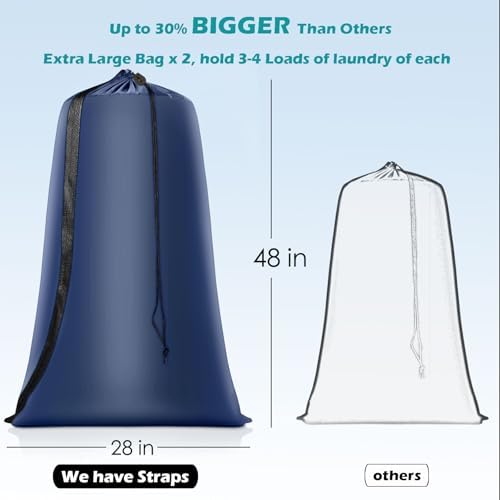 Coomee Heavy Duty Laundry Bag, 2 Pack XXL Nylon Laundry Bags - Image 2