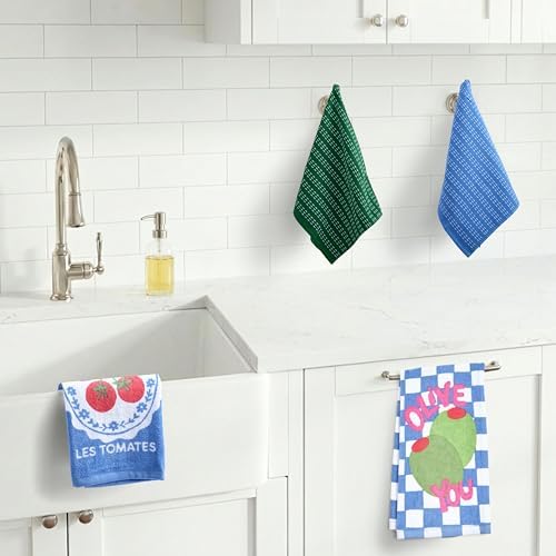 Ritz 4-Piece Kitchen Towel Set, Tomato & Olive Prints - Image 4