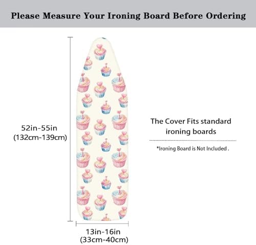 Cupcake Steam Ironing Board Cover, Cake Love Heart Candle Standard Size Iron - Image 5