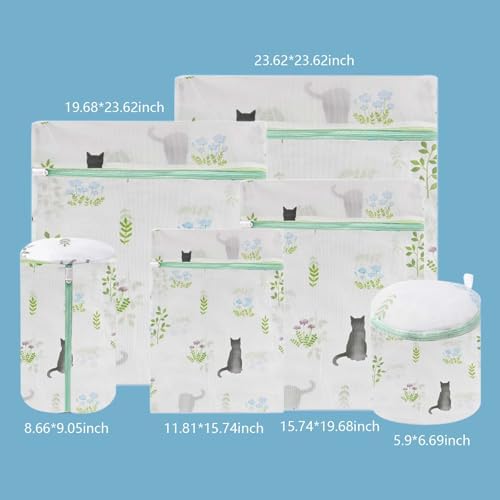 6-Pack Mesh Laundry Bags for Delicates, 6 Sizes Secure Zipper - Image 2