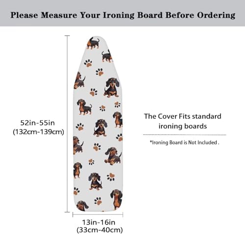 Heatproof Ironing Board Cover Dachshund Dog Paw Print Pattern Ironing Board - Image 5