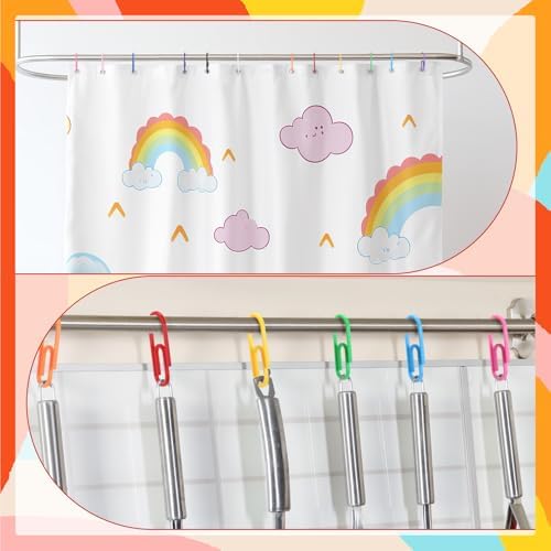 CroBlissful Rainbow Color 12 Pcs Jumbo Paper Clips Shower Curtain Hooks Rings - Image 4