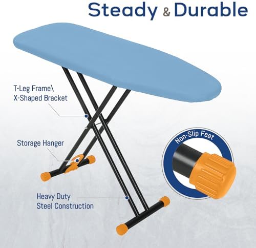 RAINHOL Compact Full Size Ironing Board 43x13 Blue - Image 5