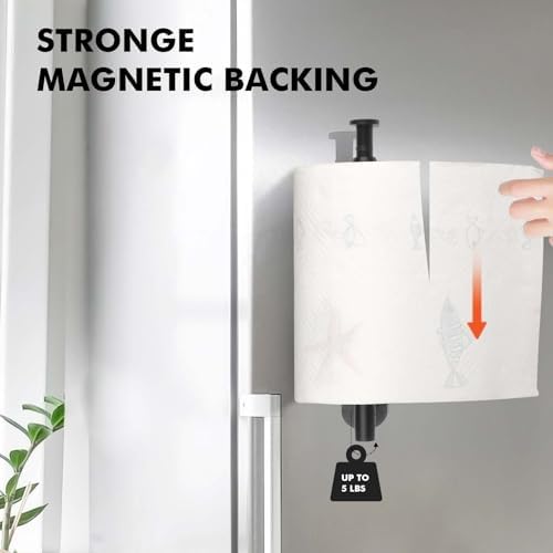 KIHOGEM Magnetic Paper Towel Holder, One Hand Operable - Image 2