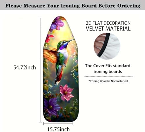 Nuxovilar Hummingbird Flowers Ironing Board Cover 15x54 Polyester - Image 4