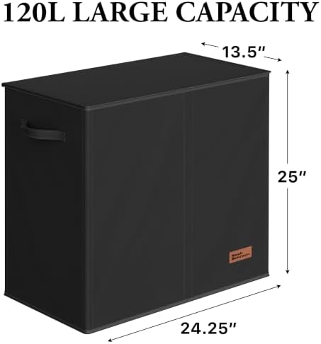 Simple Houseware Double Laundry Hamper - Image 2