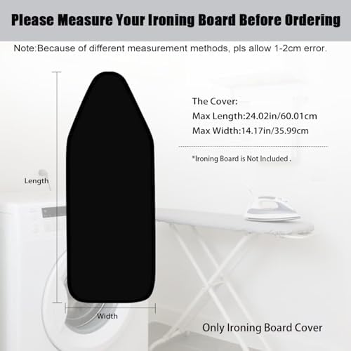 Black Mini Ironing Board Cover Washable Iron Heat Shield - Image 7