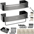 Gun Grey Adhesive Square Shower Caddy by PHXGrove
