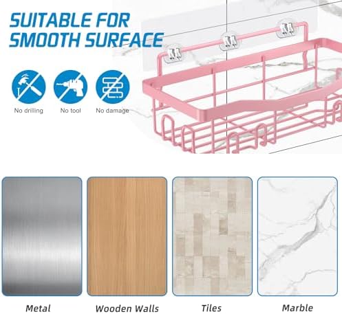 Youvip Adhesive Shower Caddy, No Drilling Bath Organizers 5 Pack, Rustproof - Image 7