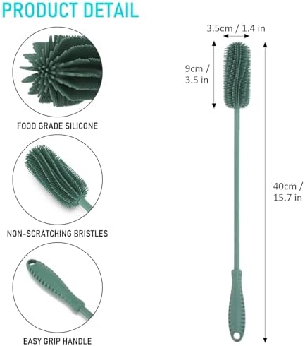 Silicone Bottle Brush, 15.7" Water Bottle Cleaner Brush - Image 3