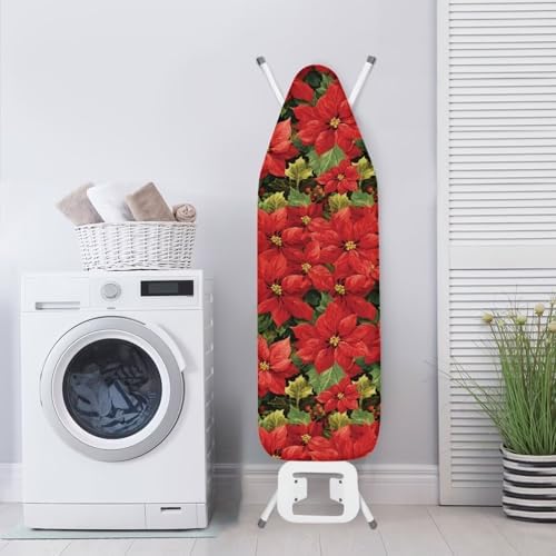 Poinsettia Print Iron Cover for Ironing Board Scorch Resistant Dirt-Proof - Image 3