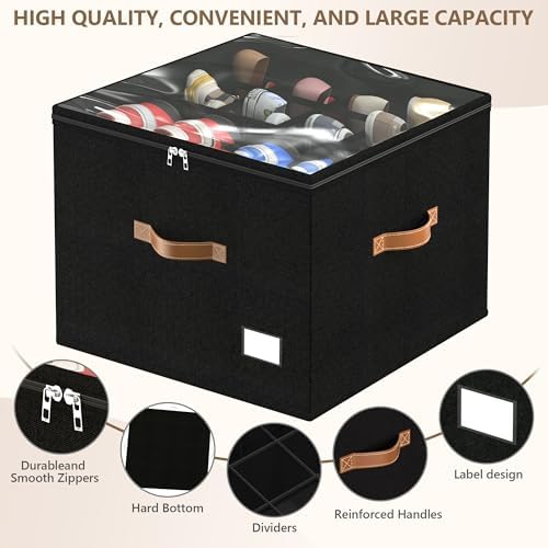Vincona Shoe Organizer for Closet, 2 Pack Foldable Shoe Storage Bins - Image 3