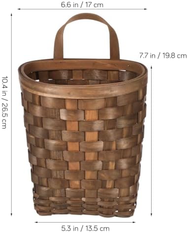Alipis Hand-Woven Wicker Hanging Basket – 7.7" Tall Portable Wood Storage Basket - Image 6