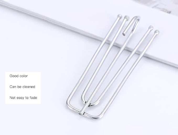 100 Pcs Stainless Steel Curtain Pleat Hook, Dveda Drapery Hooks Traverse Pleater - Image 3